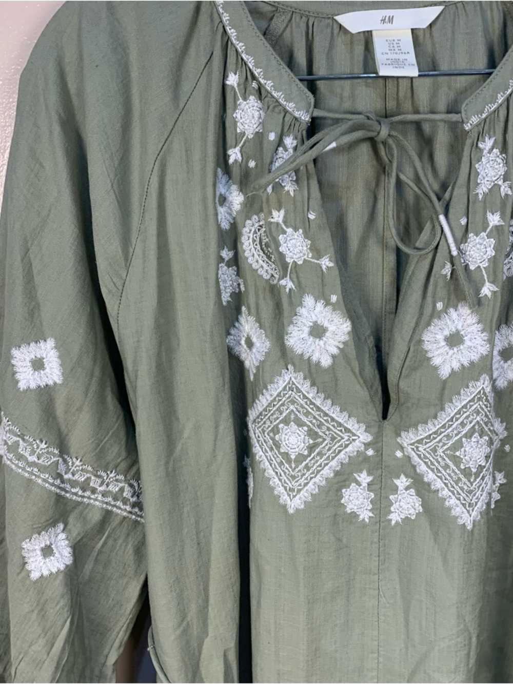 H&M Cotton Embroidered Midi Dress - Picture 11 of 11
